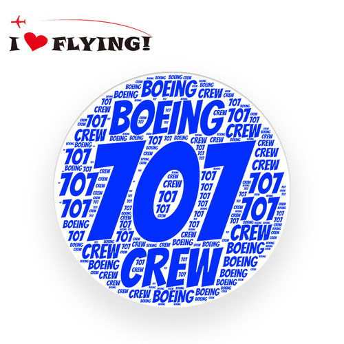 我爱飞行|波音Boeing707航空crew机组旅行登机拉杆箱贴纸