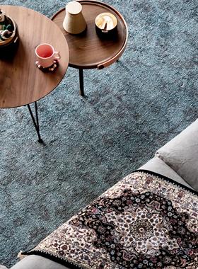 JAVI 印度进口绿色天丝加羊毛手工打结地毯 195x288