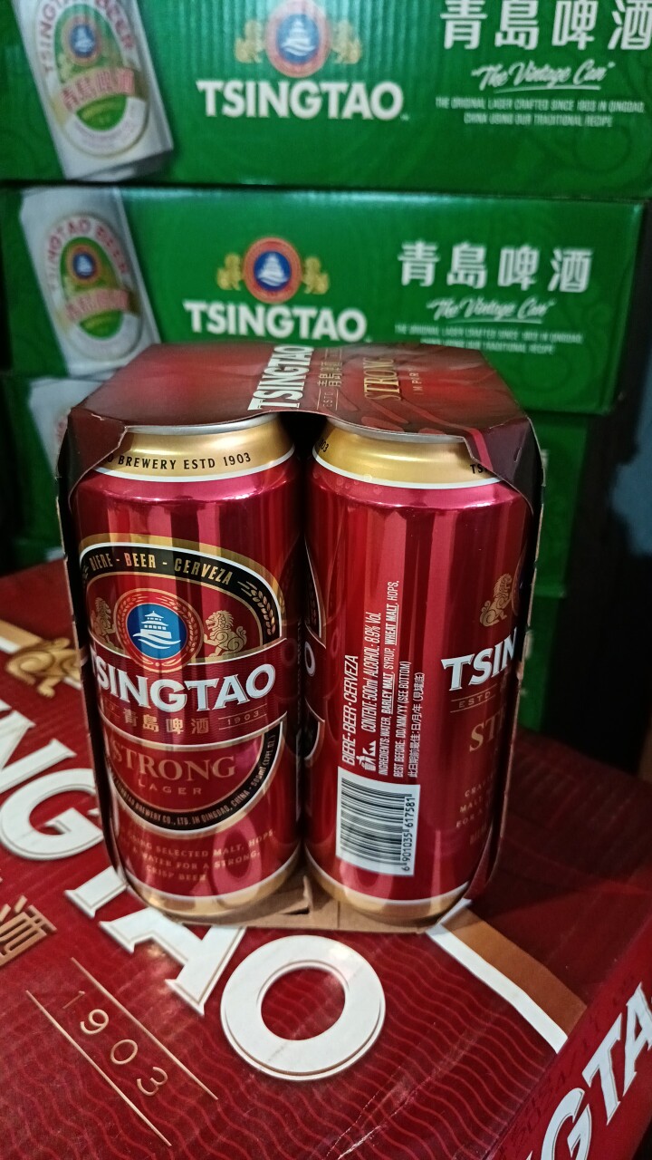 青岛啤酒出口阿联酋双狮大罐500ml*4罐高浓度8.9度青岛本地发货