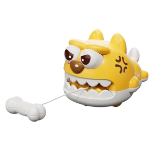 定制爆拉线咬牙玩具车解压益智宝宝玩具拉线狗狗车塑料 塑胶惯性