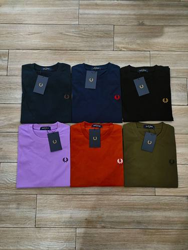 FP2025新款佛莱德派瑞夏季新款印花英伦麦穗圆领短袖T恤男士纯棉