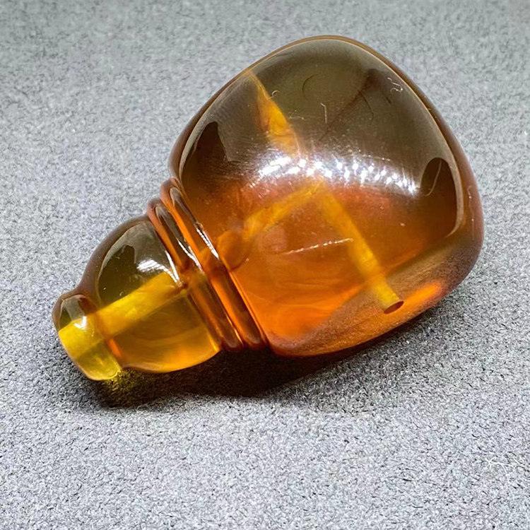 天然缅甸琥珀蜜蜡一体三通葫芦状配珠手工雕刻原矿文玩散珠配饰