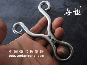 【无极弹弓】- 雪狼 440c不锈钢直板 石洗传统弹弓 皮筋胶管 皮兜