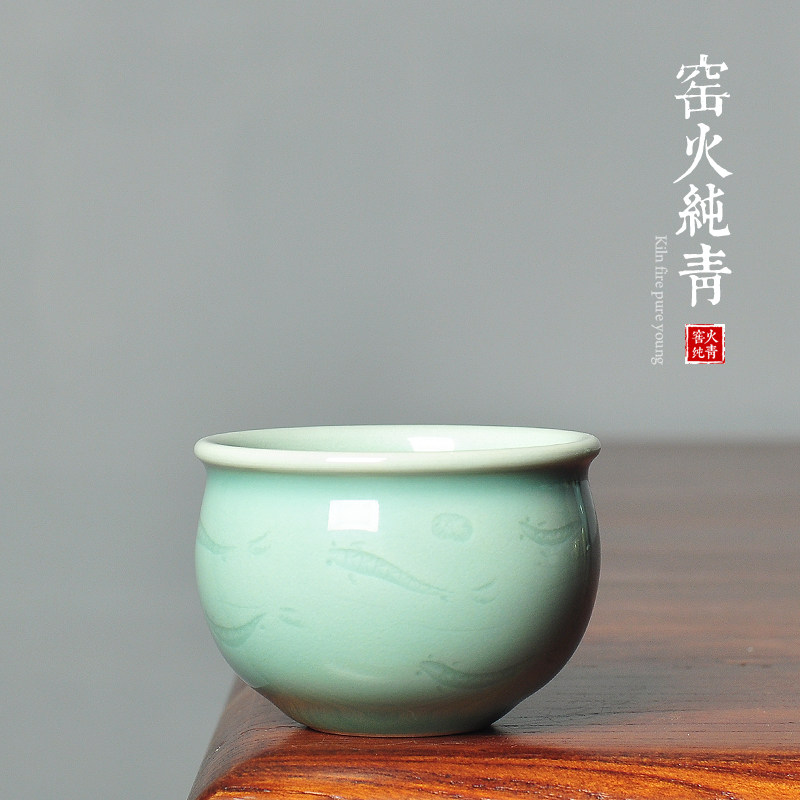 水缸杯鱼儿陶瓷茶杯品茗杯主人杯