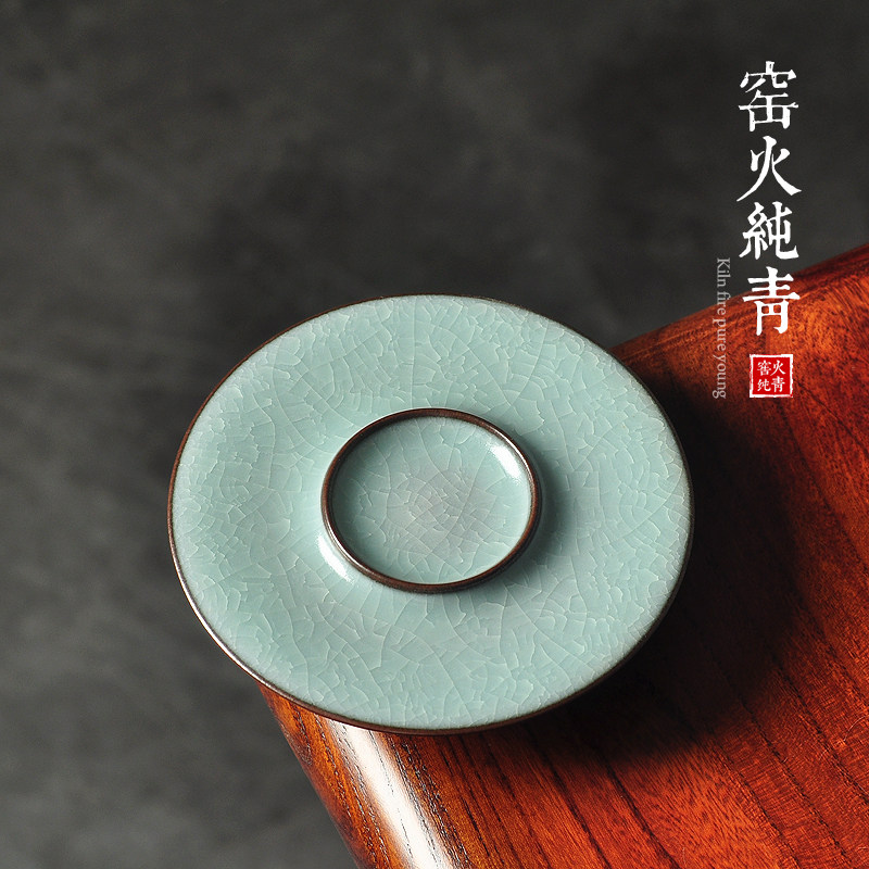 哥窑杯托茶道配件茶壶盖碗盖置托