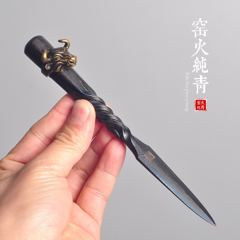 龙泉江龙手工锻打普洱茶刀 非大马士革钢 普洱茶黑茶饼撬茶起茶器