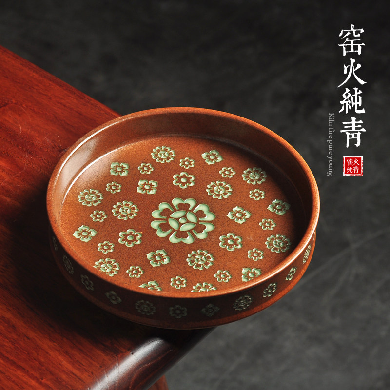 青瓷琵琶纹壶承功夫茶具干泡台