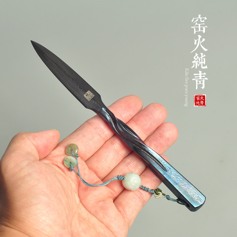 龙泉江龙茶刀手工撬茶饼工具普洱黑茶砖起茶器非大马士革钢茶饼刀