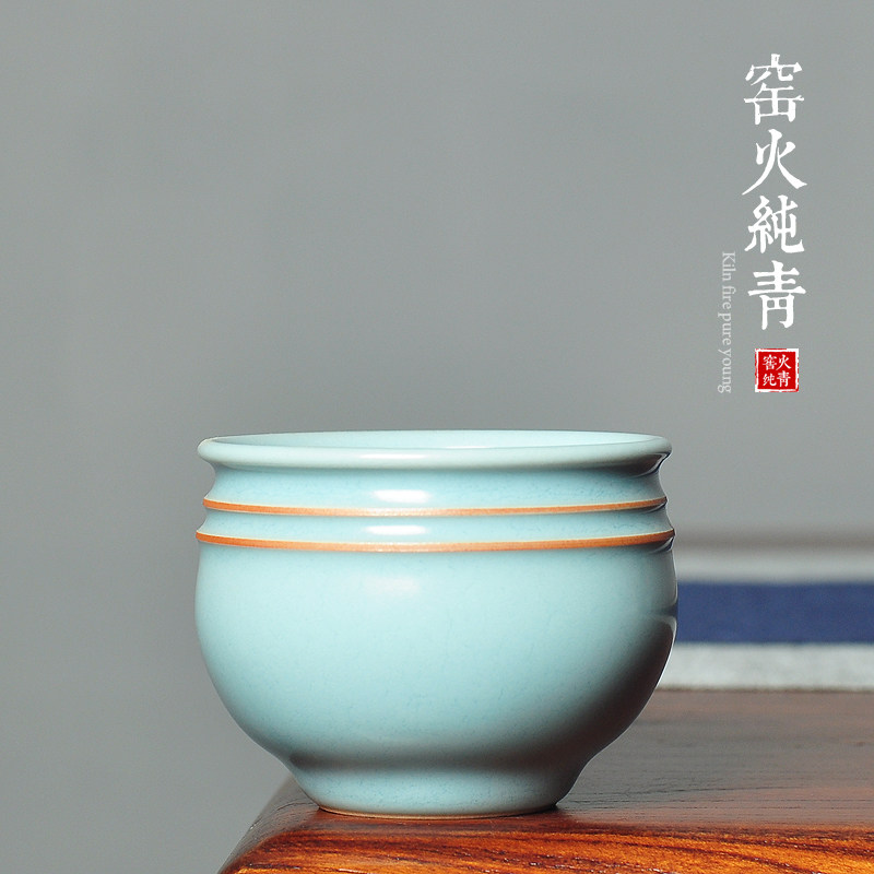 天青汝窑主人品茗杯陶瓷哥窑茶碗