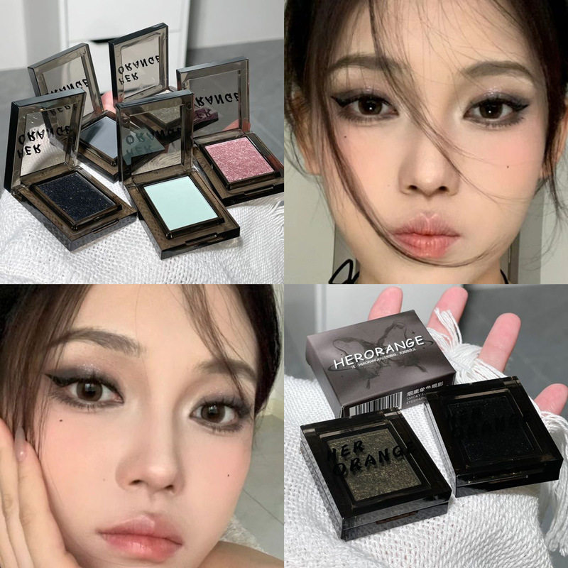 烟熏单色眼影珠光哑光细闪美妆
