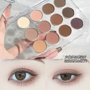 透明12色眼影盘珠光哑光奶茶大地色舒适圈唱反调学生平价眼影爆款