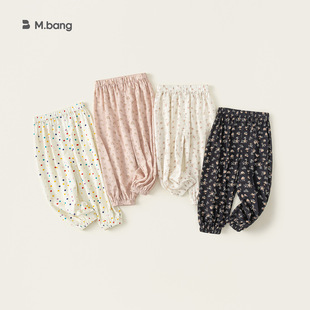 新品 春季 宽松长裤 儿童束脚裤 外穿 YAYA童装 碎花防蚊裤 女童休闲裤