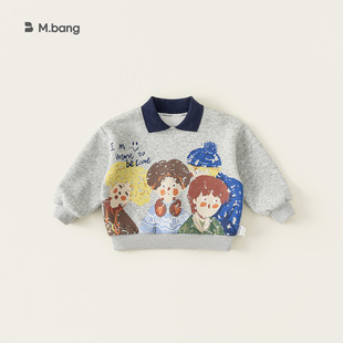 套头衫 卡通涂鸦印花男童长袖 宝宝上衣 儿童翻领卫衣春装 YAYA童装
