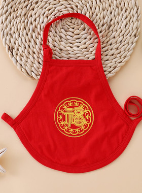 婴儿红色兜兜纯棉夏季肚兜新生护肚脐薄款宝宝护肚兜喜庆中国风新