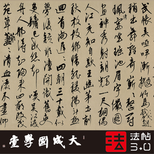 康里巎巎杜秋娘图卷杜牧诗 真正1:1超清复制行草书字帖书法绢长卷