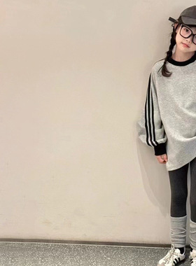 【安安家】休闲套装新款三条杠KT猫卫衣洋气百搭打底裤童装R24471