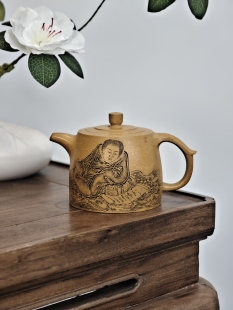 宜兴紫砂壶孤品纯全手工井栏原矿老段泥黄金段200ml泡茶茶具茶壶