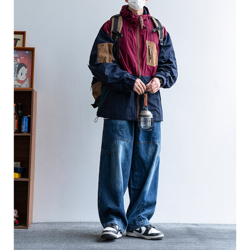 户外宽松撞色冲锋衣外套