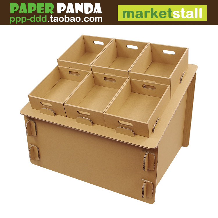 PAPER PANDA 幼儿园儿童过家家纸玩具商店小卖部卖东西小货摊货柜