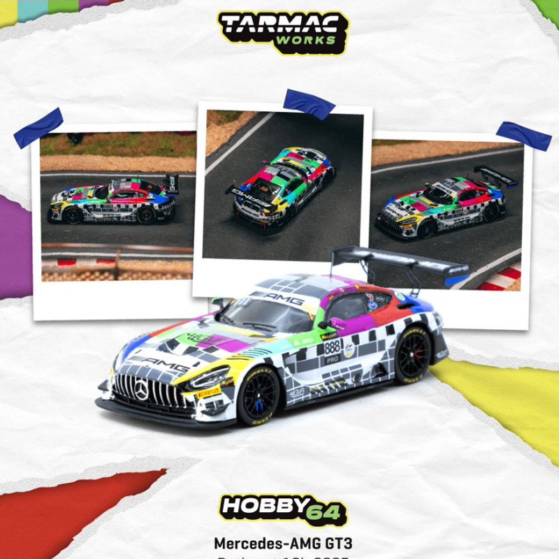 预售TW 1/64 奔驰 AMG GT3 2025 Bathurst 12H #888 合金汽车模型