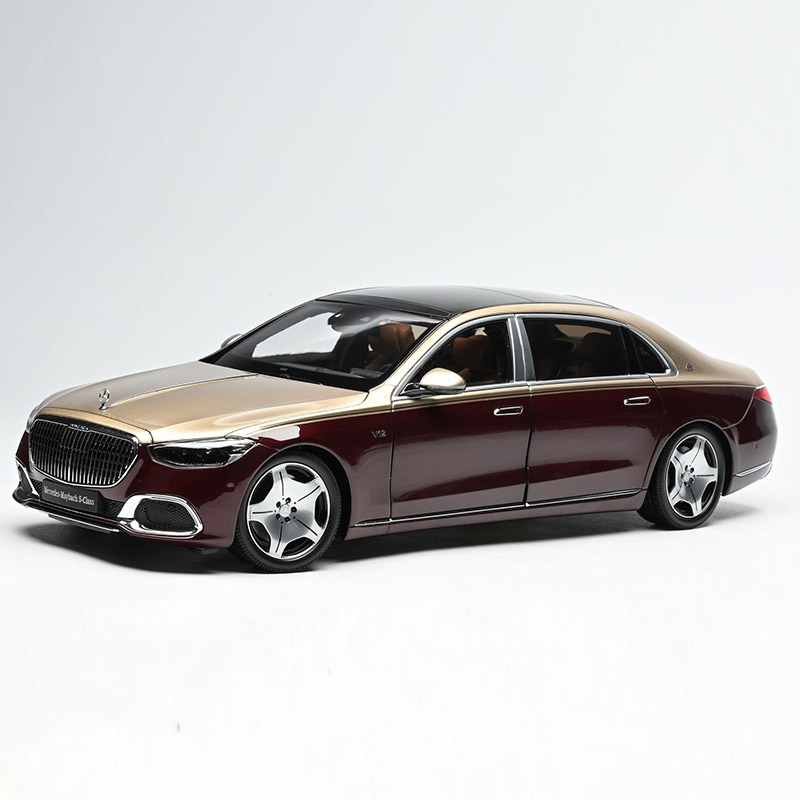 AR似真 1/18 奔驰迈巴赫S680 2021款 金红双拼  合金汽车模型
