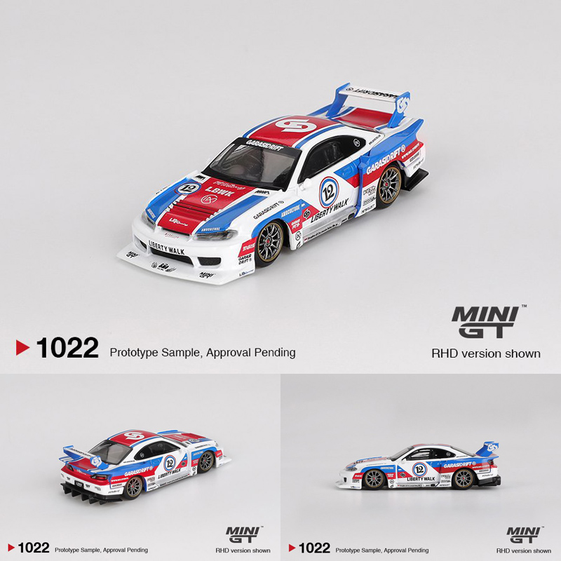 预售MINIGT 1:64 #1022 S15 SILVIA 12号 合金汽车模型