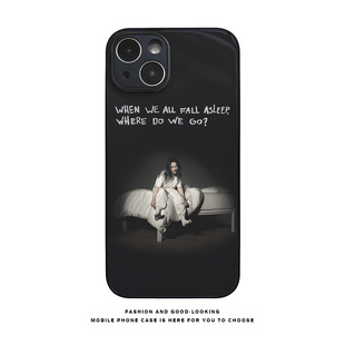 Billie Eilish碧梨比莉专辑手机壳苹果15pm华为mate60pura70荣耀x小米11红米k50vivoneo9opporeno9s23+玻璃壳