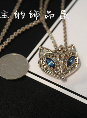 古丽时尚风镶钻水晶长款毛衣项链