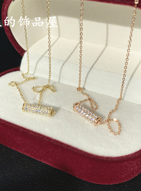 古丽百搭镶锆石迷你银饰短项链