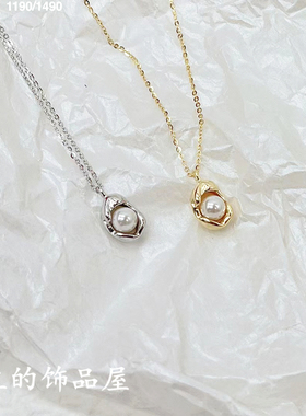 古丽简约珍珠925纯银锁骨链