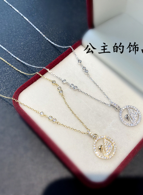 轻奢天鹅金色古丽项链925纯银