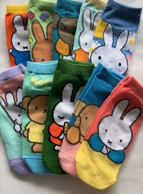 出口日本原单米菲兔Miffy日系卡通可爱棉质短袜
