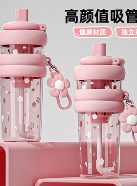 moc户外便携水杯夏季女生高颜值塑料杯子tritan材质车载吸管杯