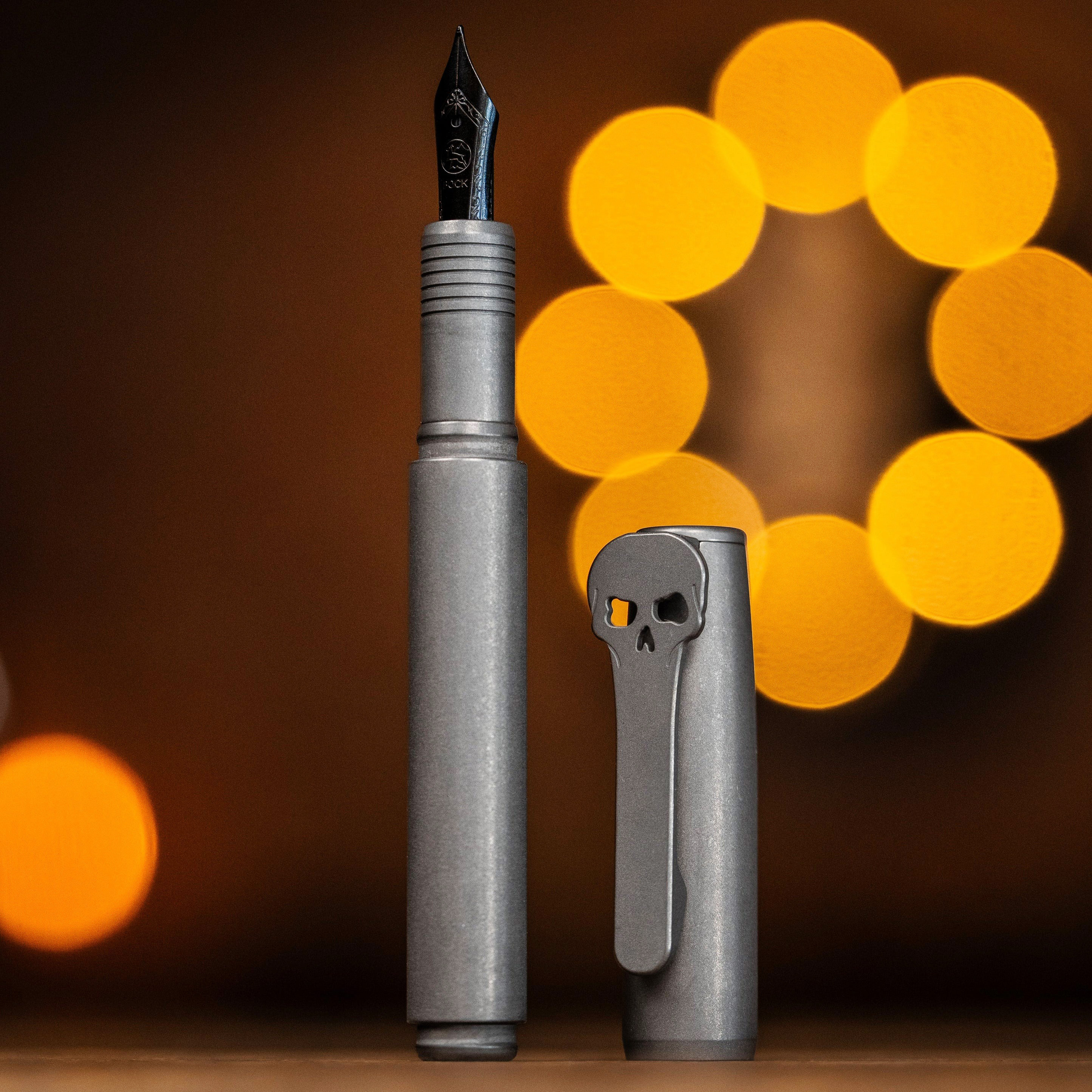 骷髅笔夹限量联名款钛合金钢笔