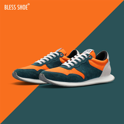 BLESSSHOE经典尼龙麂皮复古跑鞋