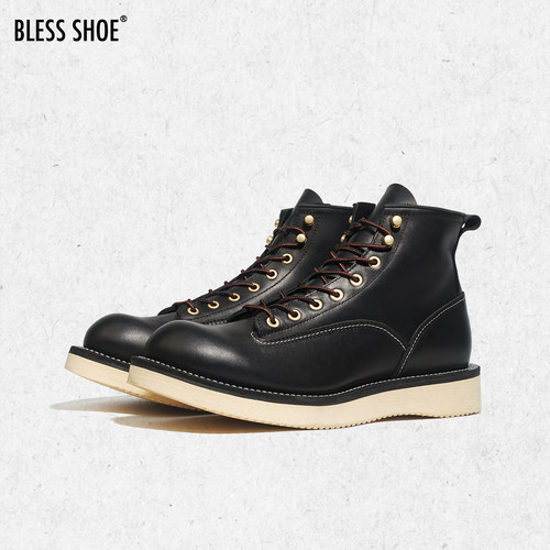 BLESS SHOE LINEMAN BOOT 固特异工艺缝制加厚牛皮短脸工装靴
