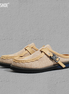 BLESS SHOE X FLOAT Wallabee Mules夏季复古袋鼠鞋透气半包拖鞋
