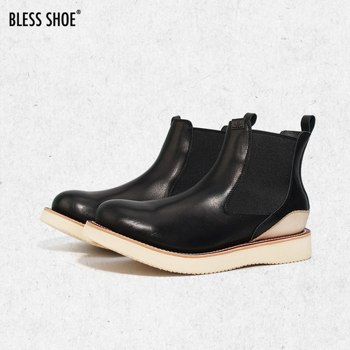 blessshoe固特异真皮切尔西靴
