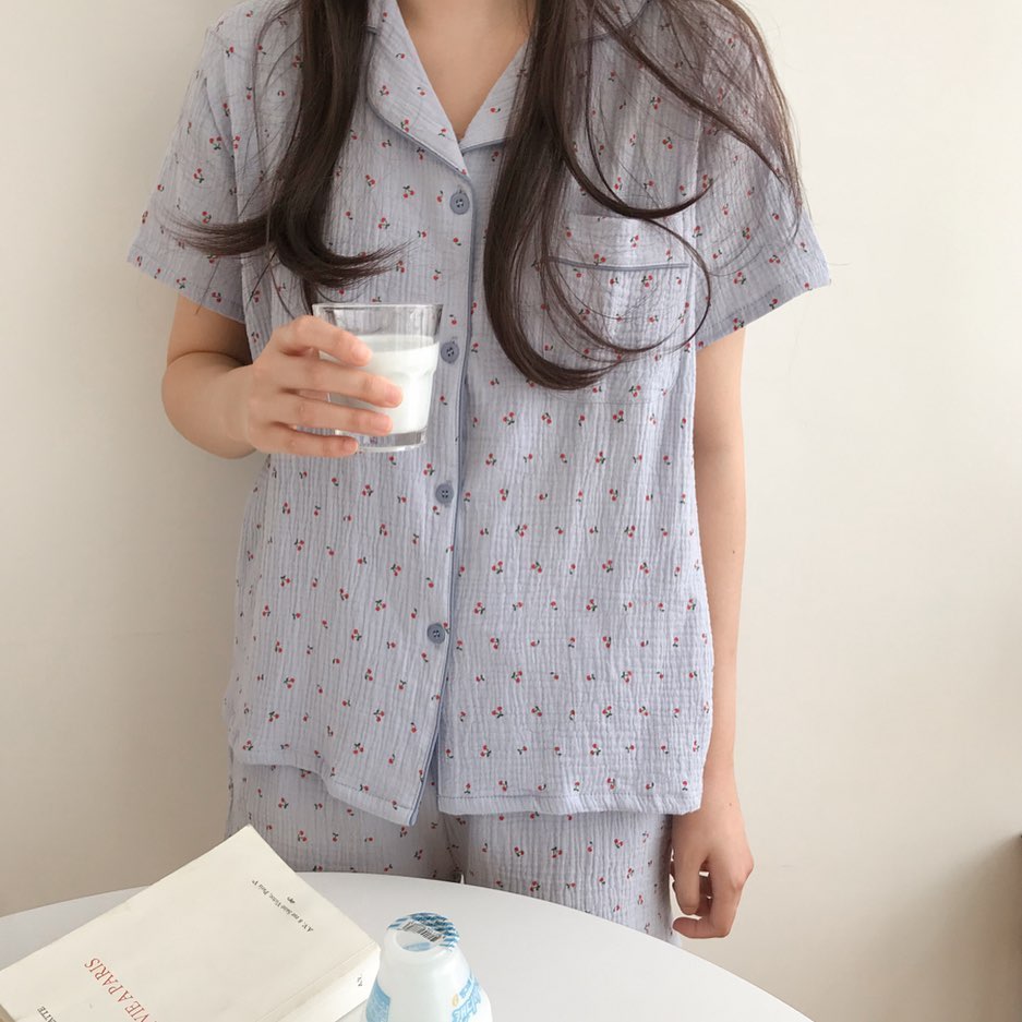 双层套装可爱樱桃同款vlog家居服