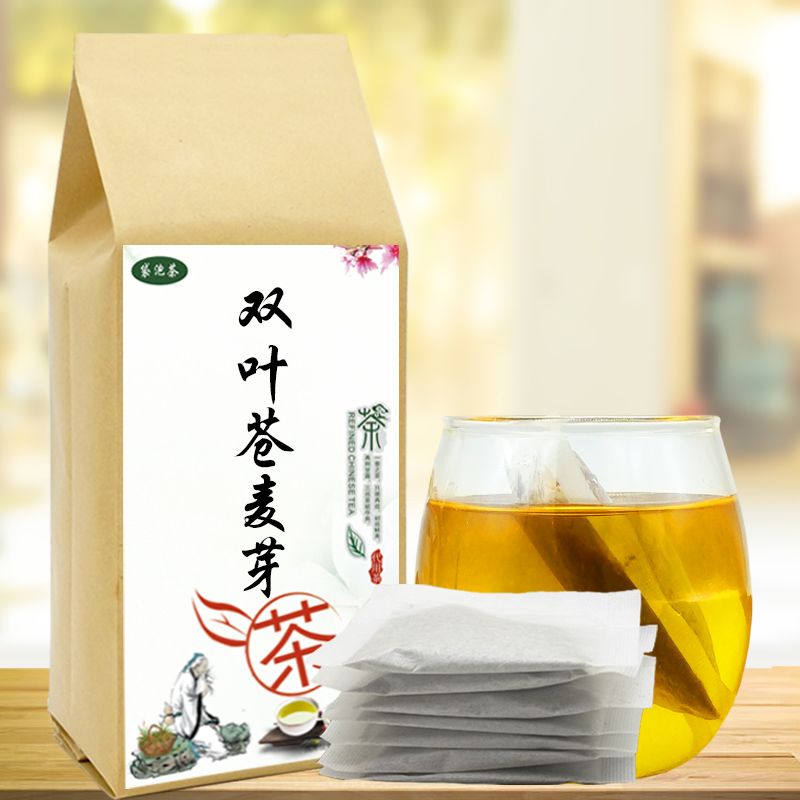 双叶苍麦芽方越补越正品同仁原料堂苍术人参叶炒麦芽甜菊叶茶小包