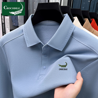 鳄鱼恤长袖T恤男纯棉2025春秋季