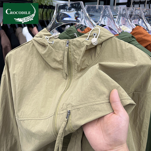鳄鱼恤防晒衣男款防紫外线新款冰丝轻薄款透气高端钓鱼外套夹克男