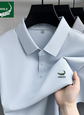 鳄鱼恤冰丝短袖T恤男翻领Polo衫2