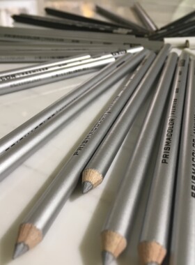 高级珠宝手绘白铅/银铅/黑铅Prismacolor油性彩色铅笔