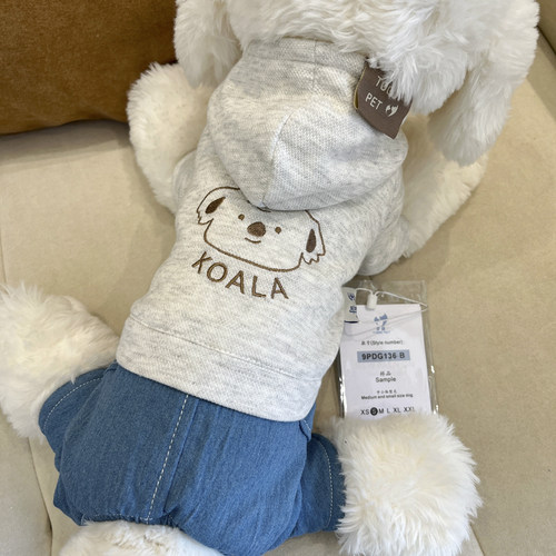 四腿比熊法斗博美泰迪小狗秋冬季狗狗衣服宠物猫咪加绒保暖牛仔衣