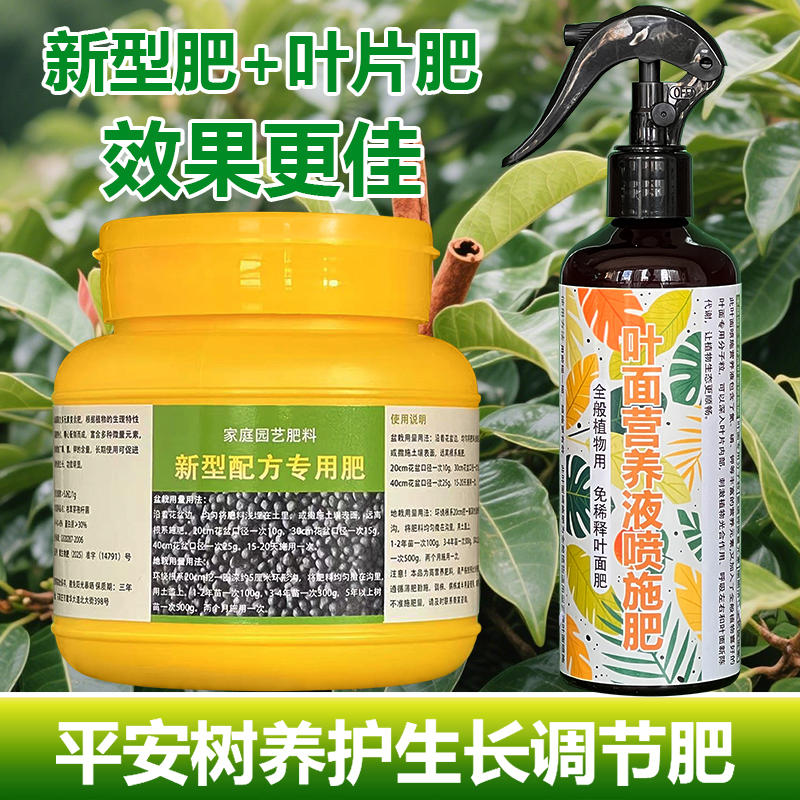 平安树专用肥料种植盆栽养殖土营养液发黑枯萎焦尖发黄掉叶面肥料