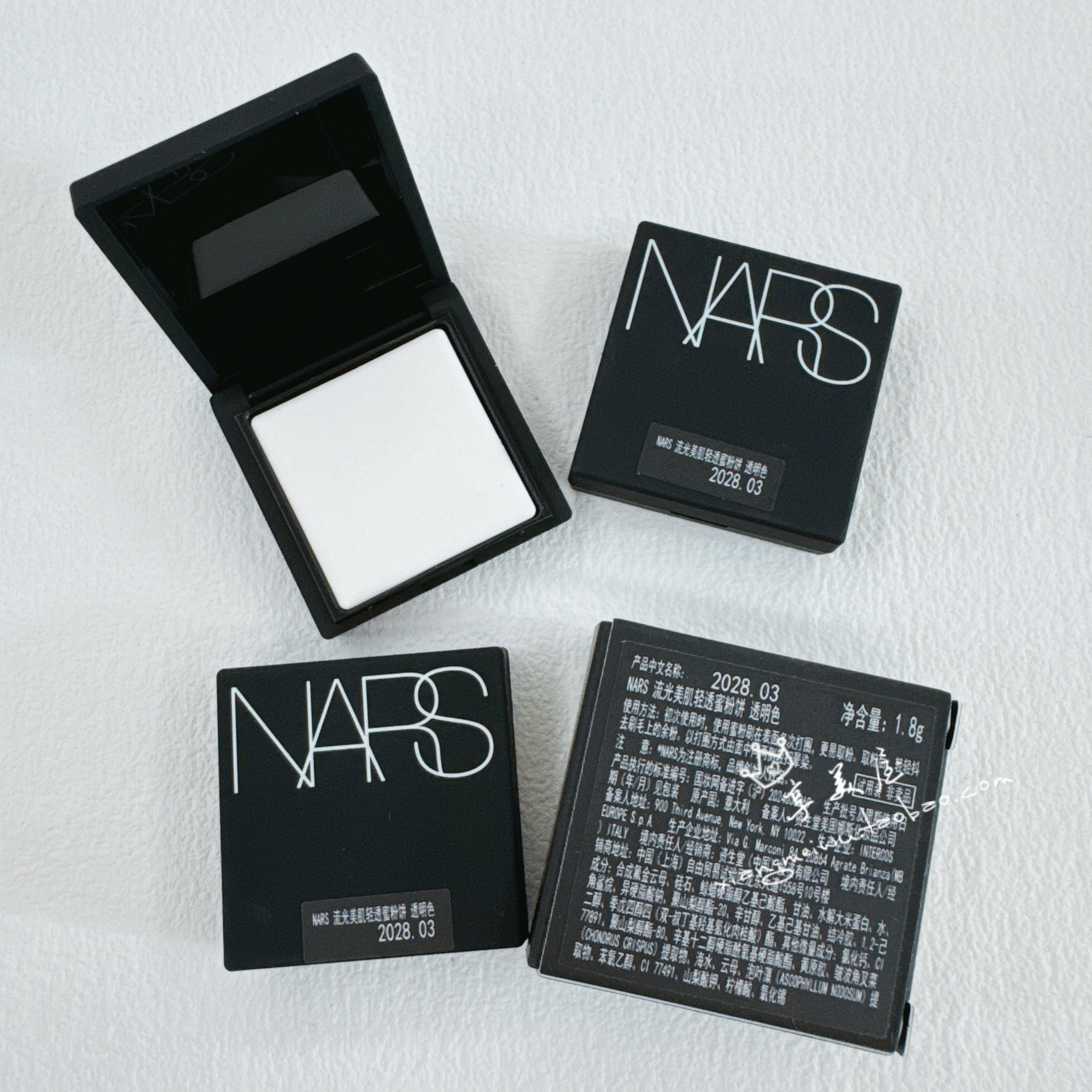 原装小样 Nars大白饼1.8g透明色蜜粉饼定妆控油遮瑕持久散粉