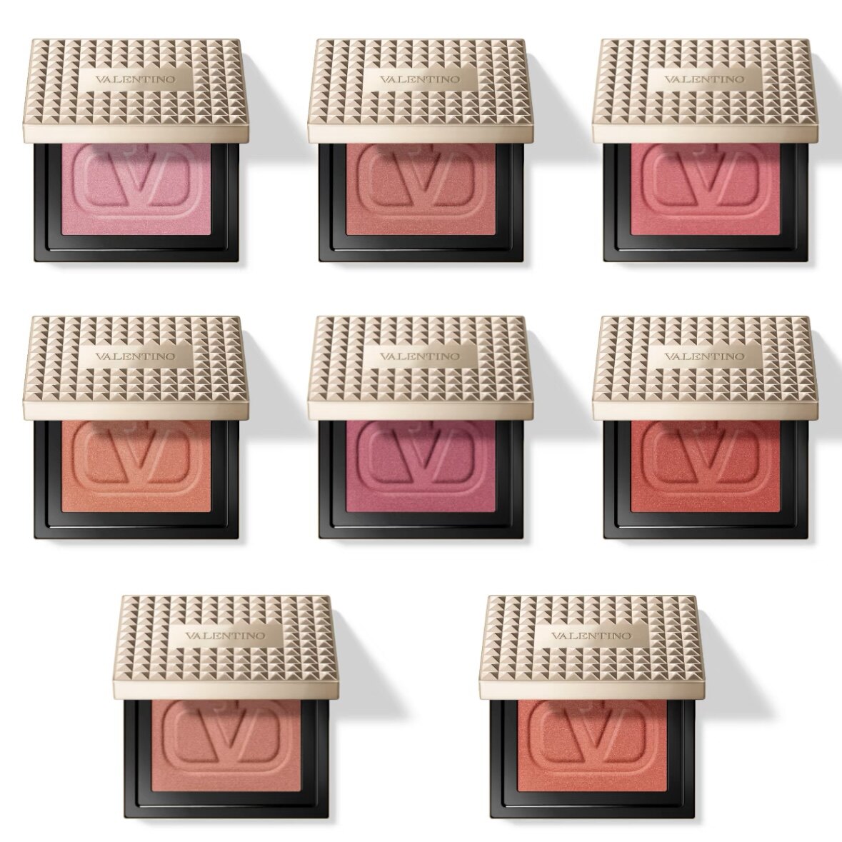 国柜正品 华伦天奴菱格纹铆钉腮红 粉饼多色 哑光橘色 情绪腮红