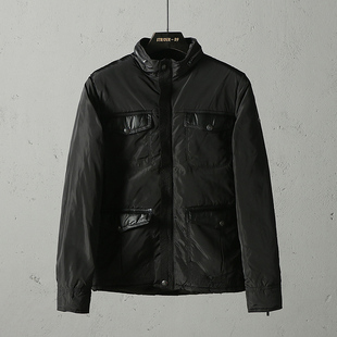 保暖防水外套 休闲立领拼皮棉衣秋冬款 51SHOP男装 男式