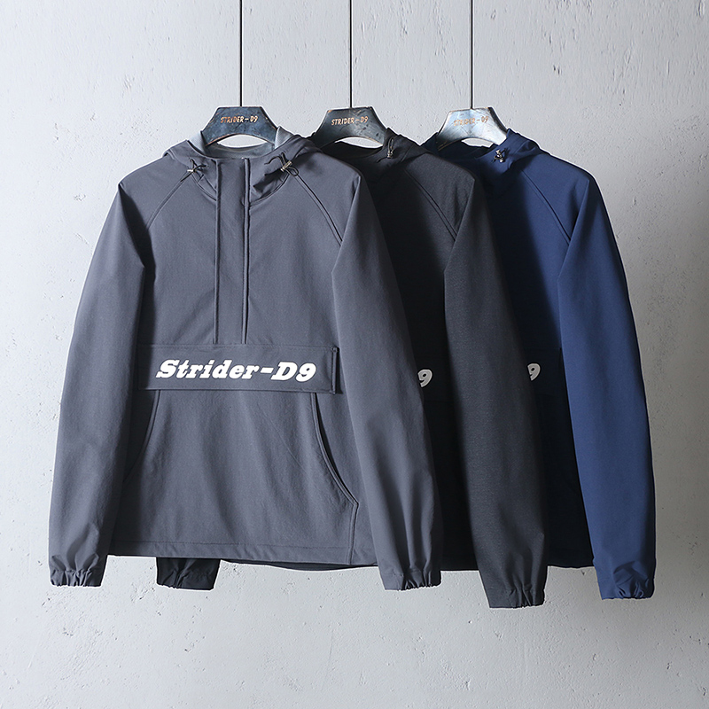德国军刀 strider-d9男式连帽宽松防风防水速干半开户外潮流外套